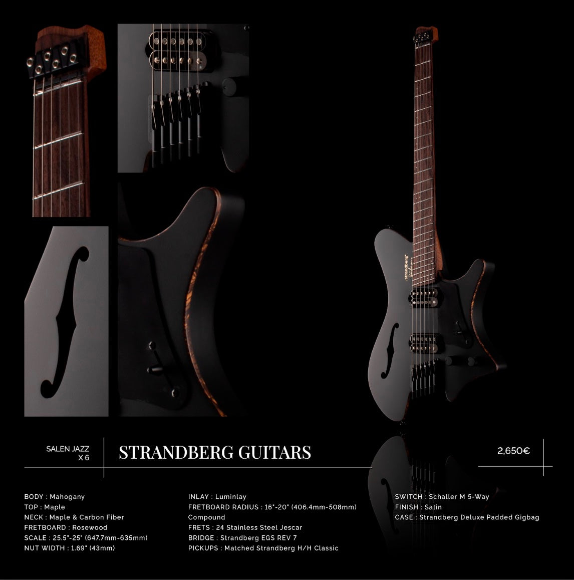 Strandberg Salen Jazz NX 6 Black Satin