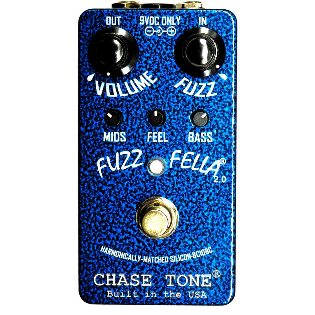 Chase Tone Pedaler Chase Tone Fuzz Fella 2.0 BC108C Translucent Ocean Blue tgt11
