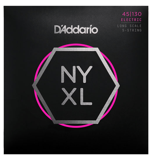D'addario Strängar DADDARIO NYXL45130 Elbas NYXL Nickel Wound 045-130 (5-str) Custom Light tgt11
