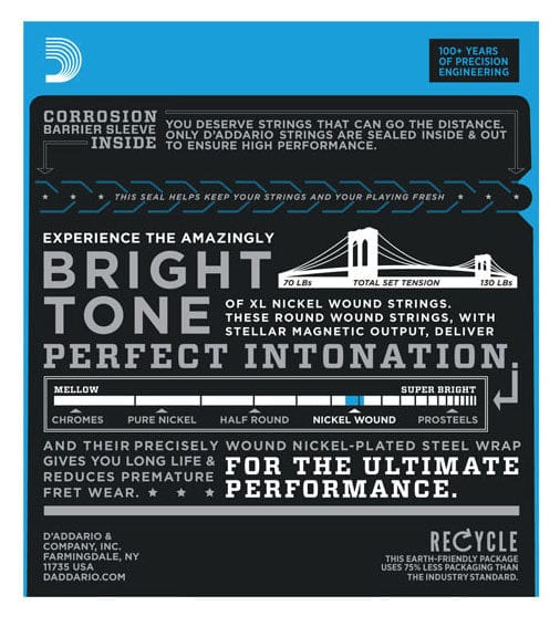 D'addario Stränginstrument DADDARIO EXL120 Elgitarr Nickel Wound 009-042 tgt11