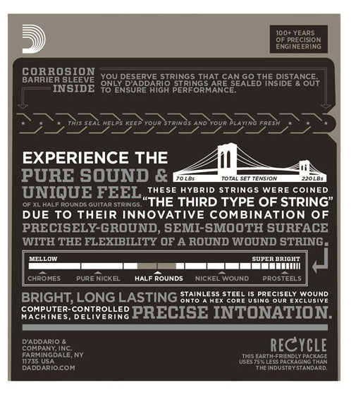 DADDARIO EHR370 Elgitarr Half Rounds 011-049