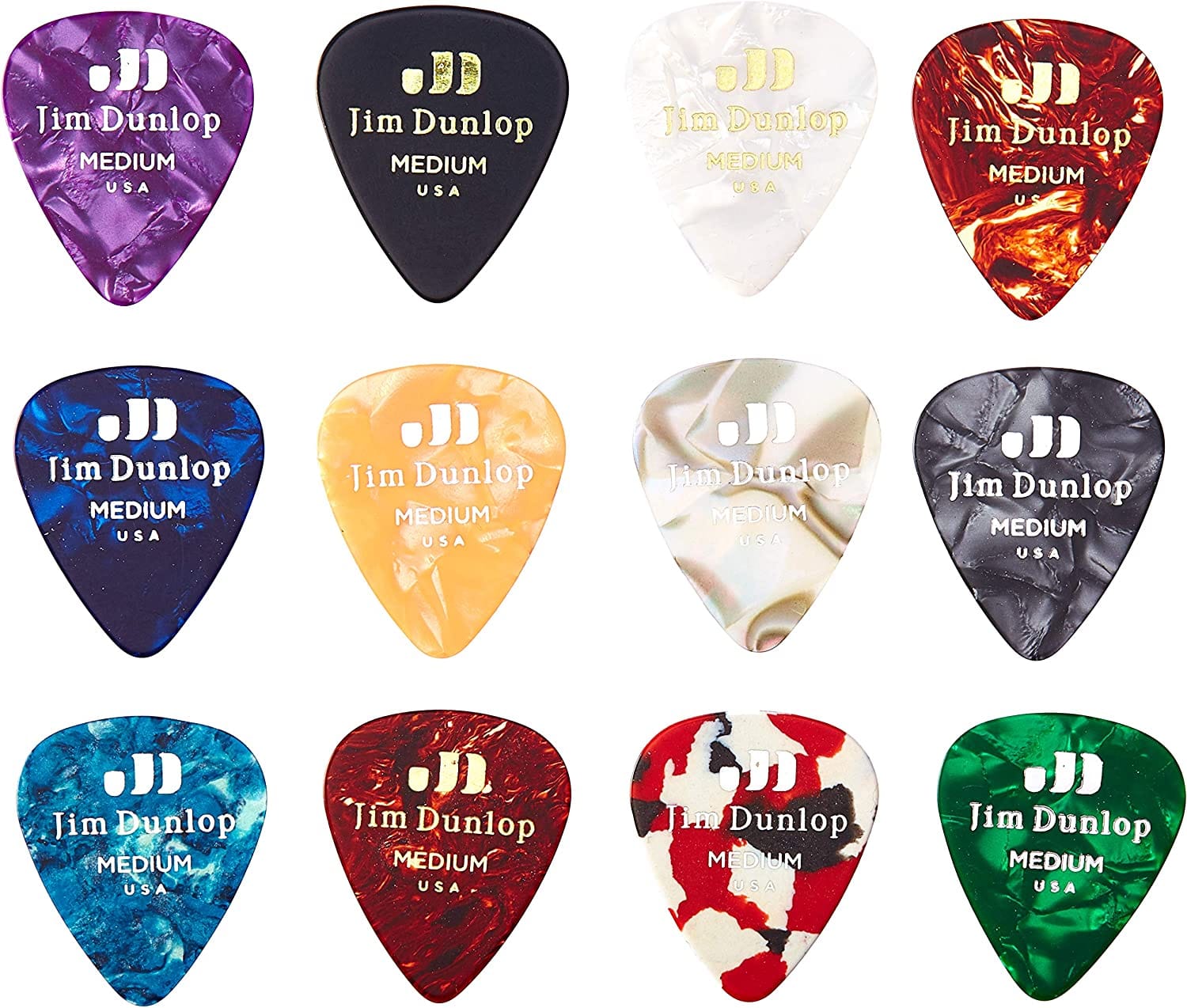 Dunlop Stränginstrument Plektrum DUNLOP PVP106 Celluloid Pick Medium Variety Pack 12/PLYPK tgt11