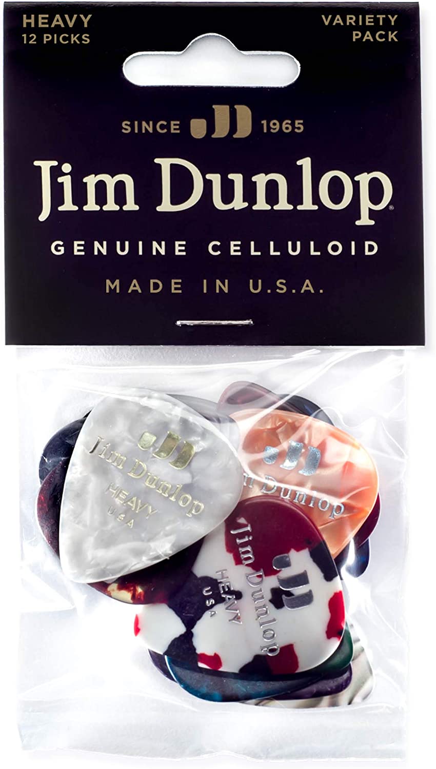 Dunlop Stränginstrument Plektrum DUNLOP PVP107 Celluloid Pick Heavy Variety Pack 12/PLYPK tgt11