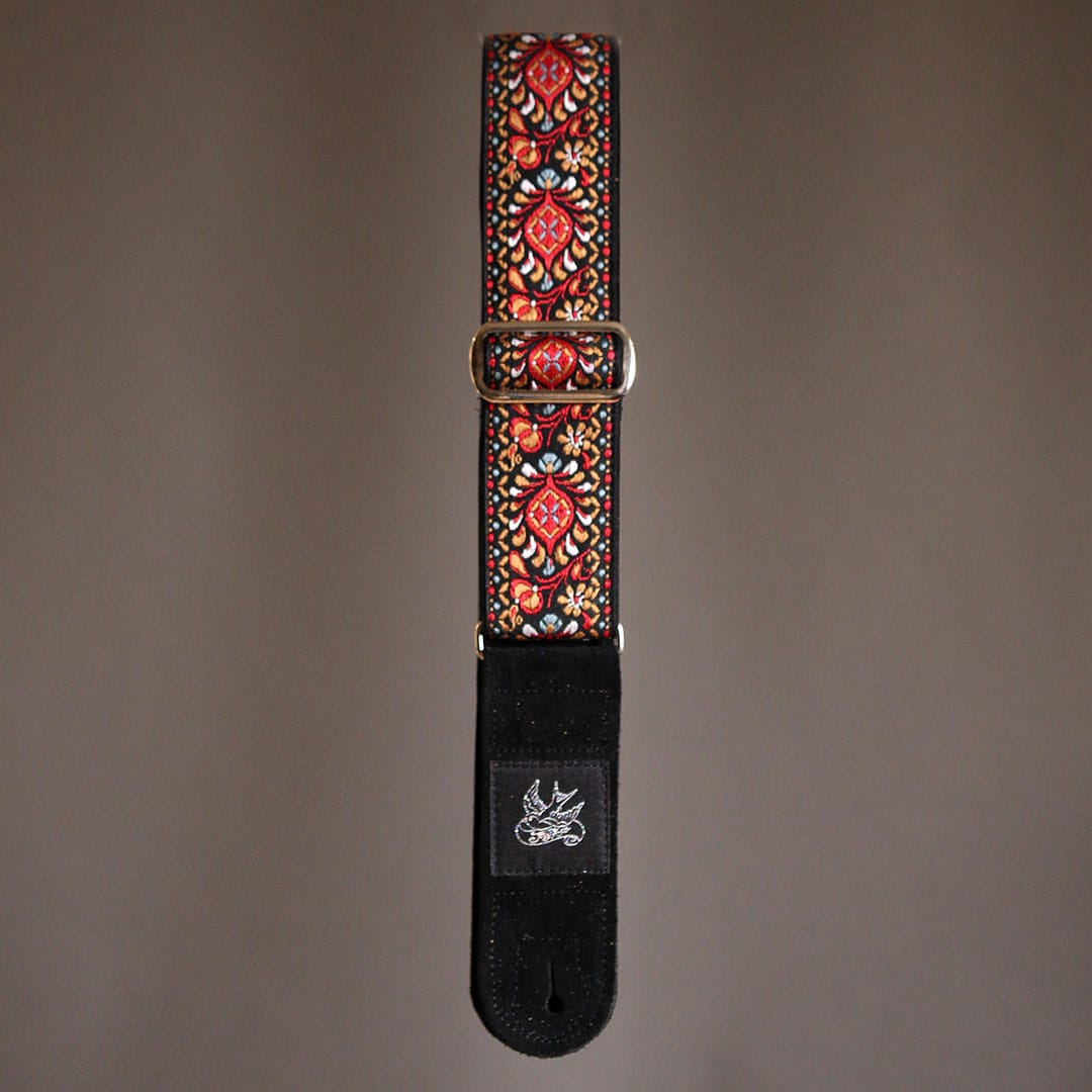 Jaykco Guitar Straps Stränginstrument JayKco Red & Brown Flower Woven tgt11