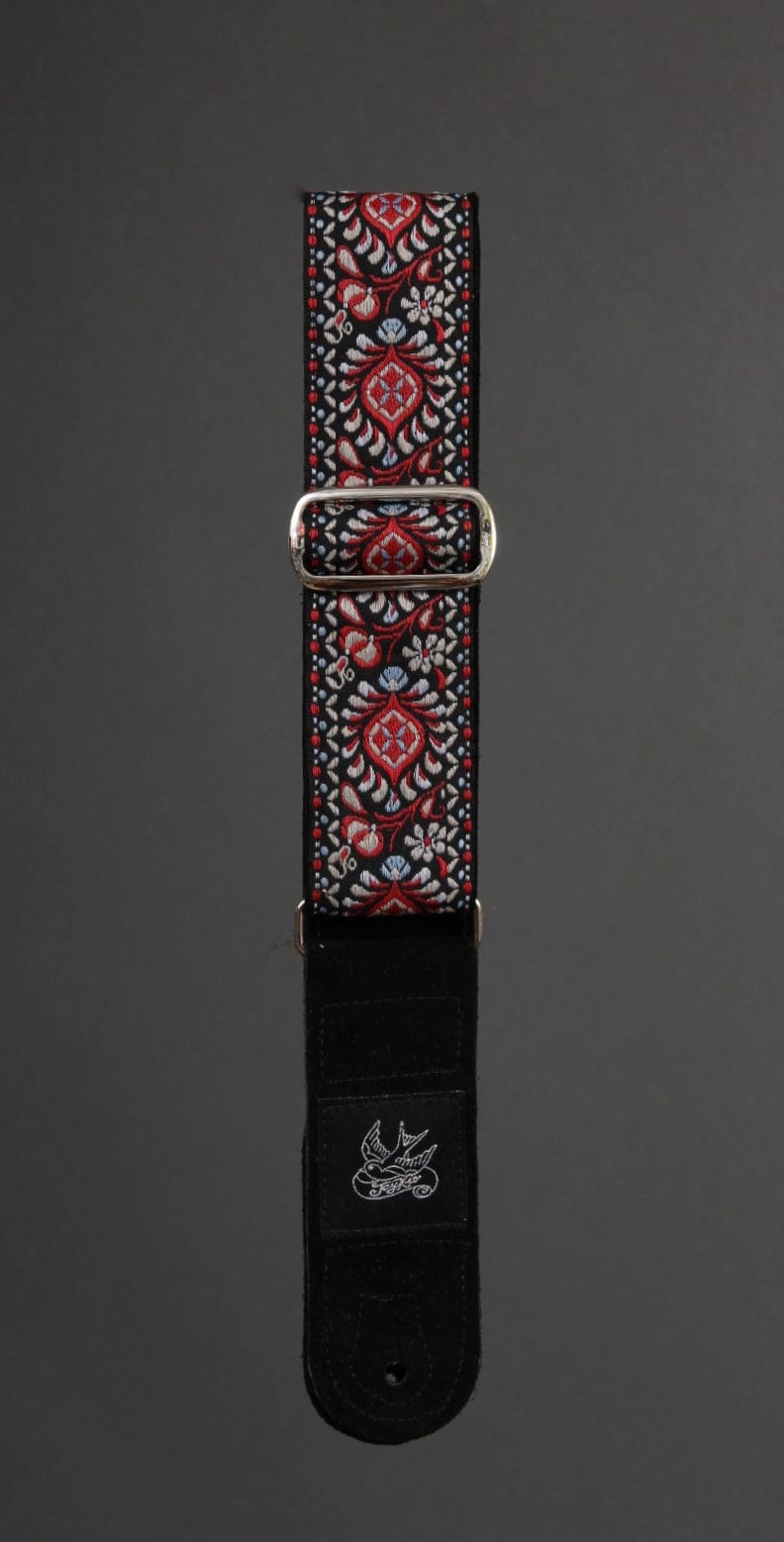 Jaykco Guitar Straps Stränginstrument JayKco Straps Red & Blue Flower Woven tgt11