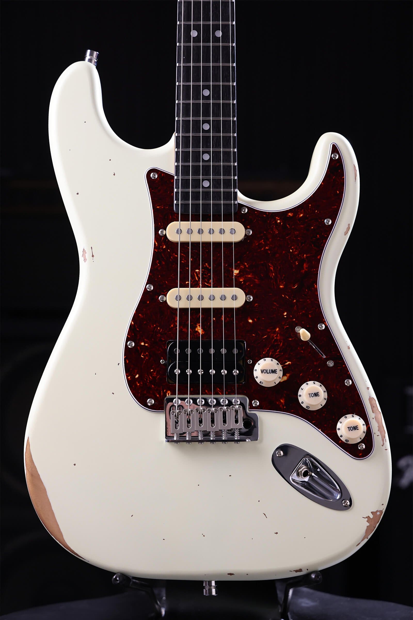 Patina Guitars Elgitarr Patina Guitars PS-7 Olympic White Relic tgt11