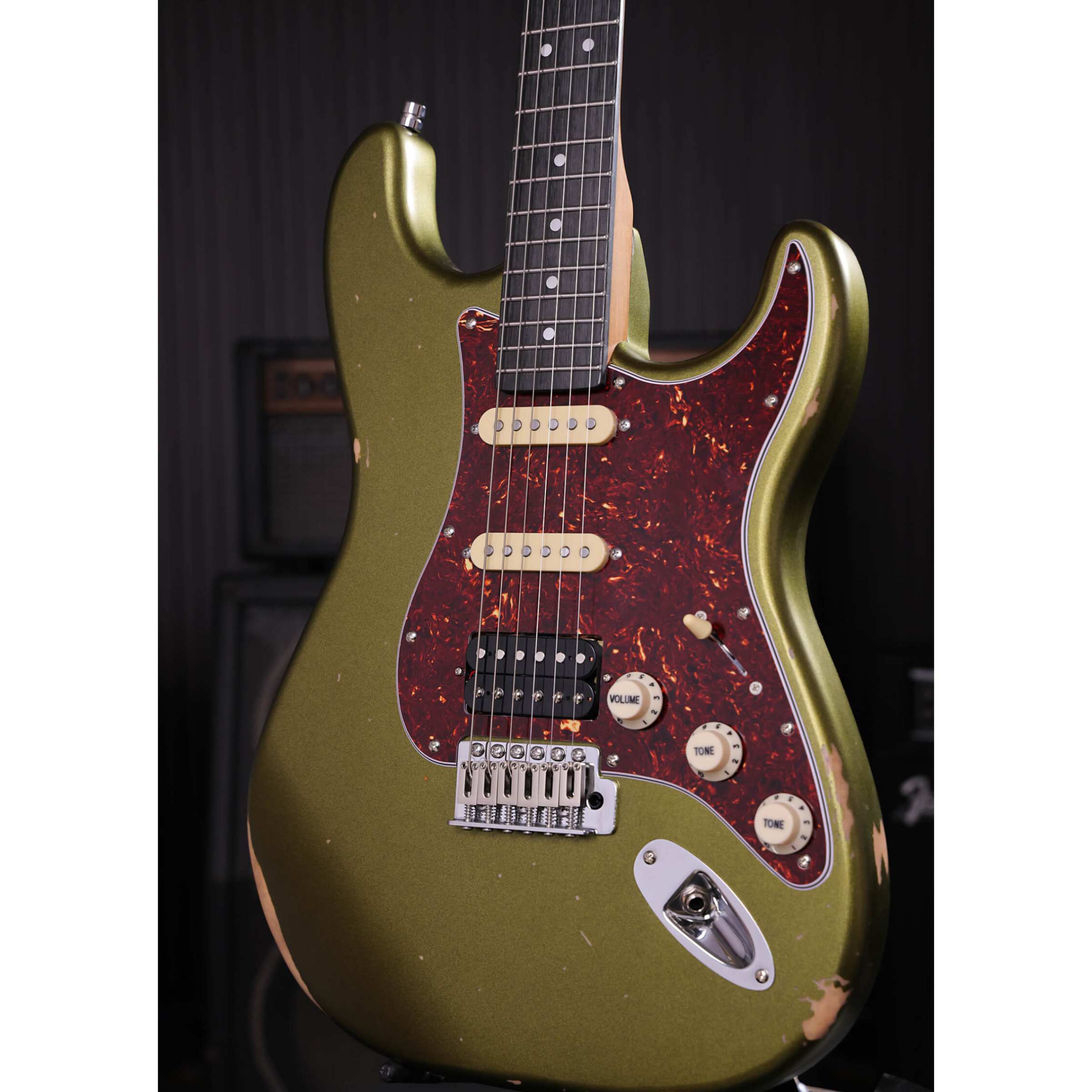 Patina Guitars Elgitarr Patina Guitars PS-7 Sherwood Green Relic tgt11