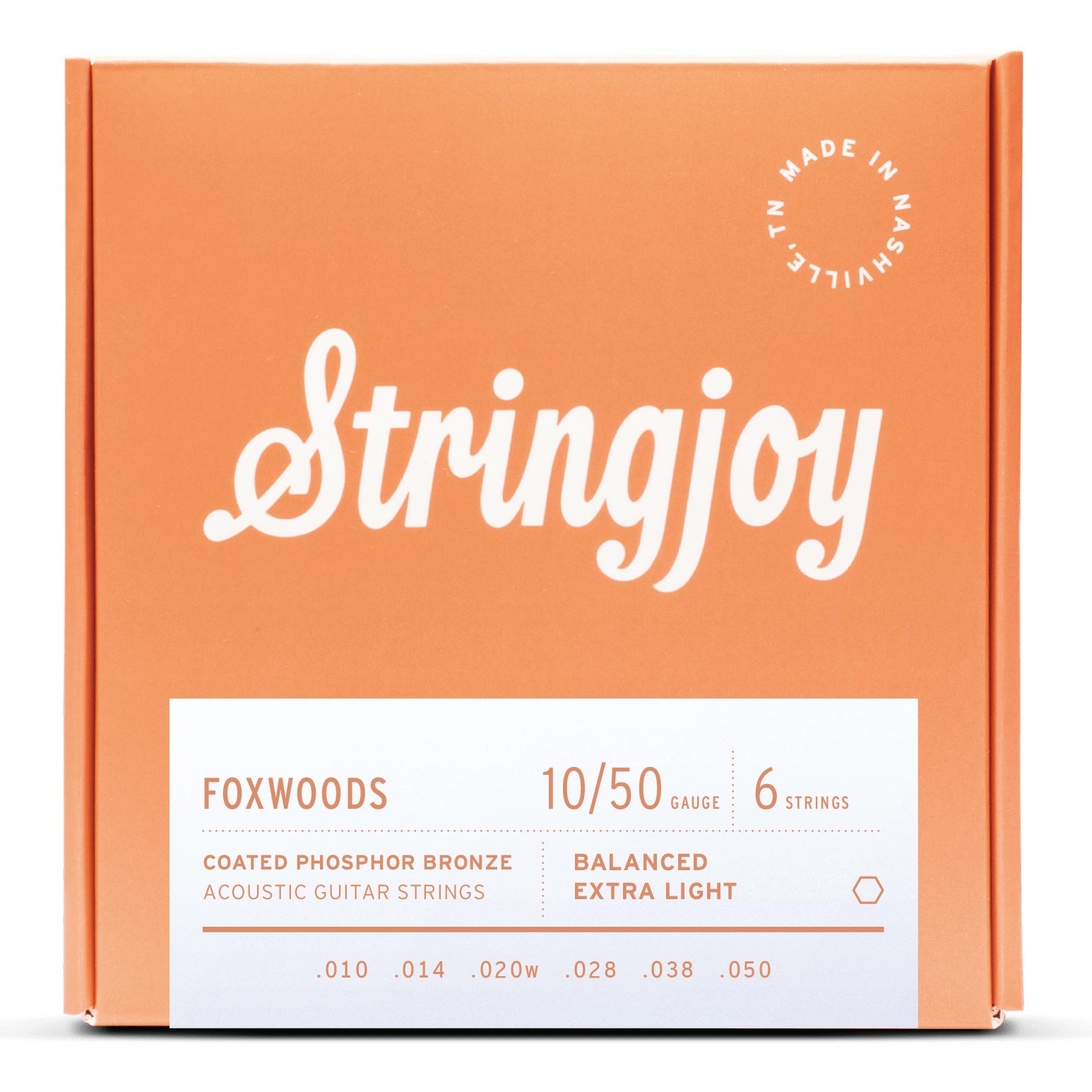 Stringjoy Foxwoods | Extra Light (10-50) Coated Phosphor Bronze Acoustic Guitar