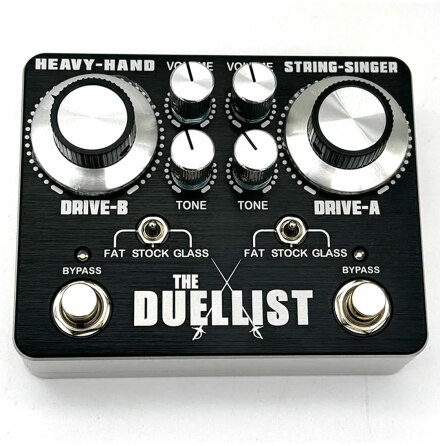 King Tone The Duellist Dual Overdrive Silver with Black Panel