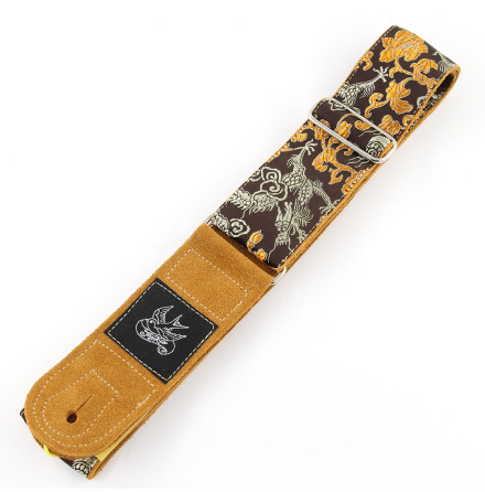 JayKco Straps Orange and Gold Dragon on Brown