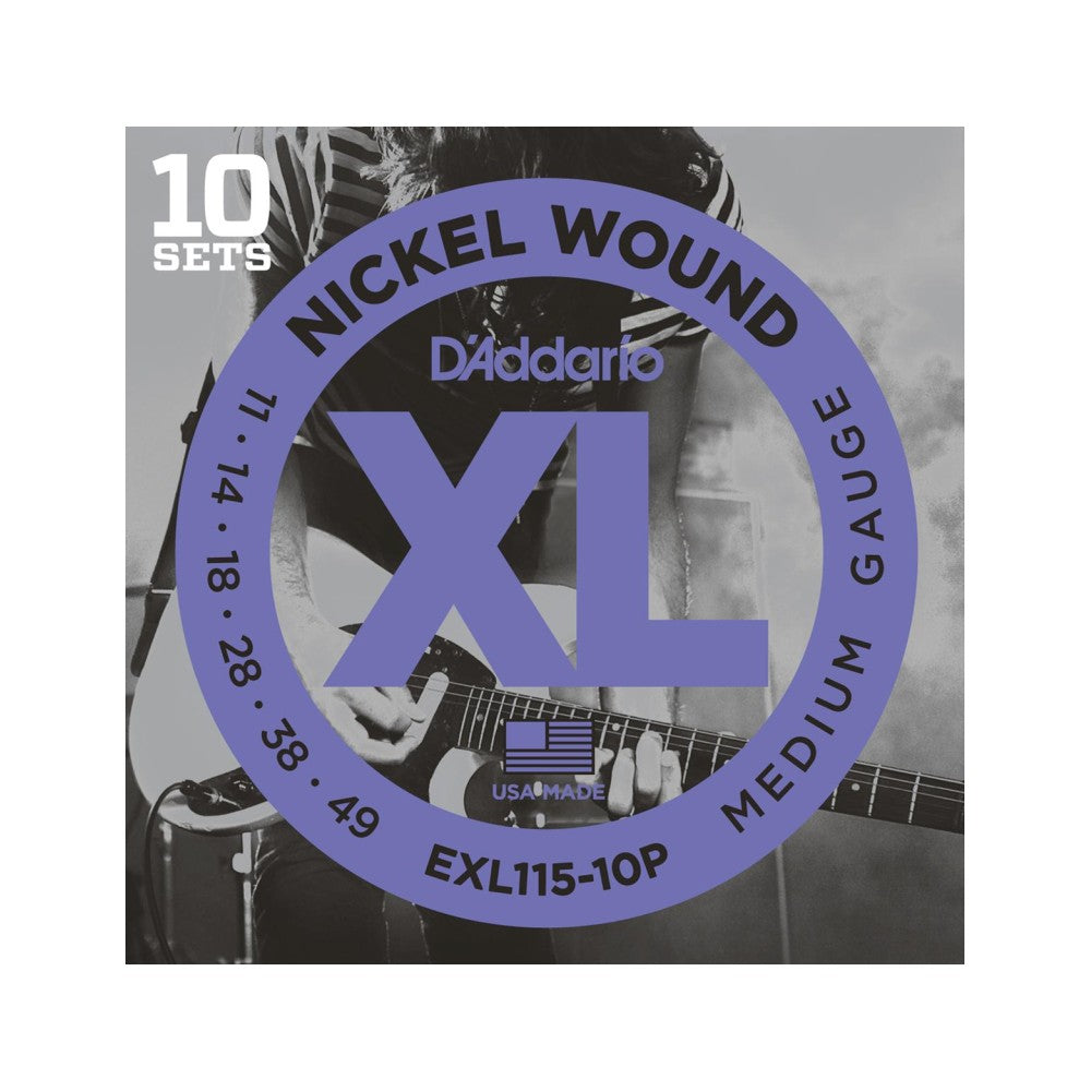 DADDARIO EXL115 Electric Guitar Nickel Wound Propack 011 -049 (10-pack)