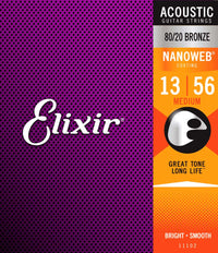 Elixir Acoustic 80/20 Bronze NANOWEB | 013-056