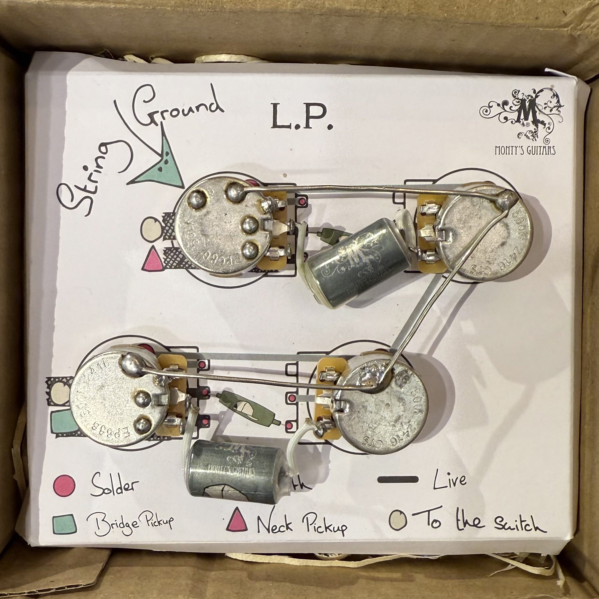 Monty*s Les Paul 50´s Wiring Loom Kit With 0.022 Caps B-stock