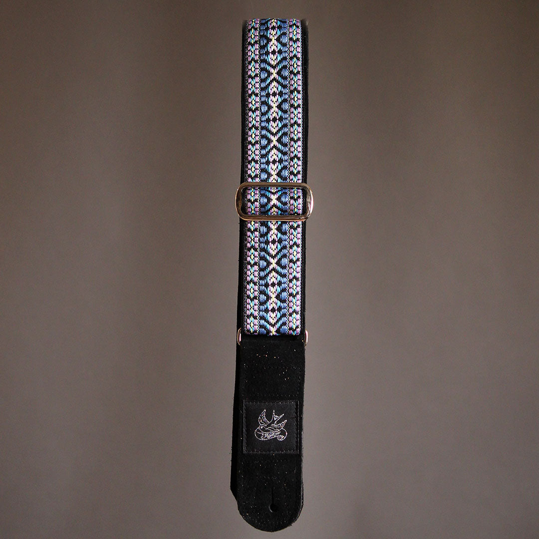 Jaykco Blue and Lavender Woven on Black