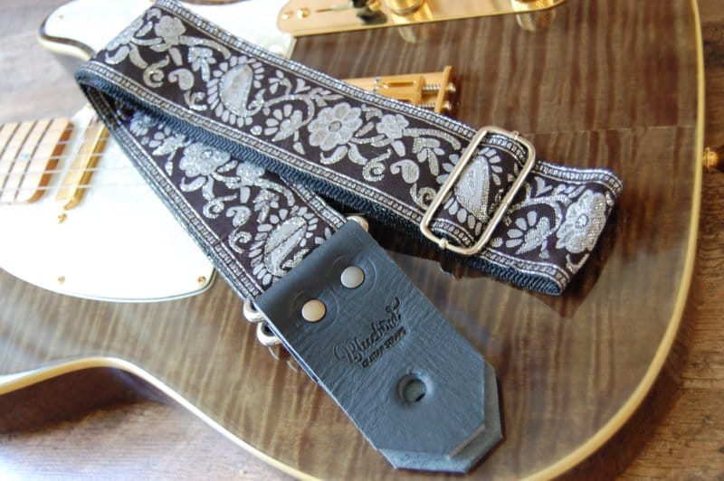 Bluebird Straps Stränginstrument Bluebird Standard Series - Black & Silver Paisley Strap tgt11
