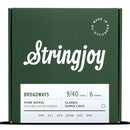 Stringjoy Broadways | Classic Super Light  (9-40) Pure Nickel Electric Guitar