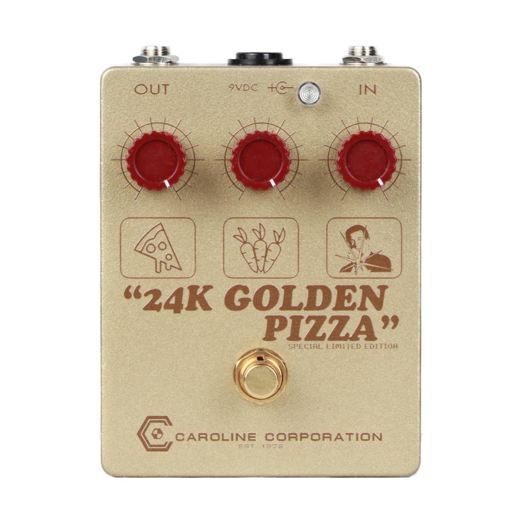 Caroline Guitar Company Fuzz pedal Caroline Guitar Company 24K Golden Pizza Fuzz LIM ED tgt11