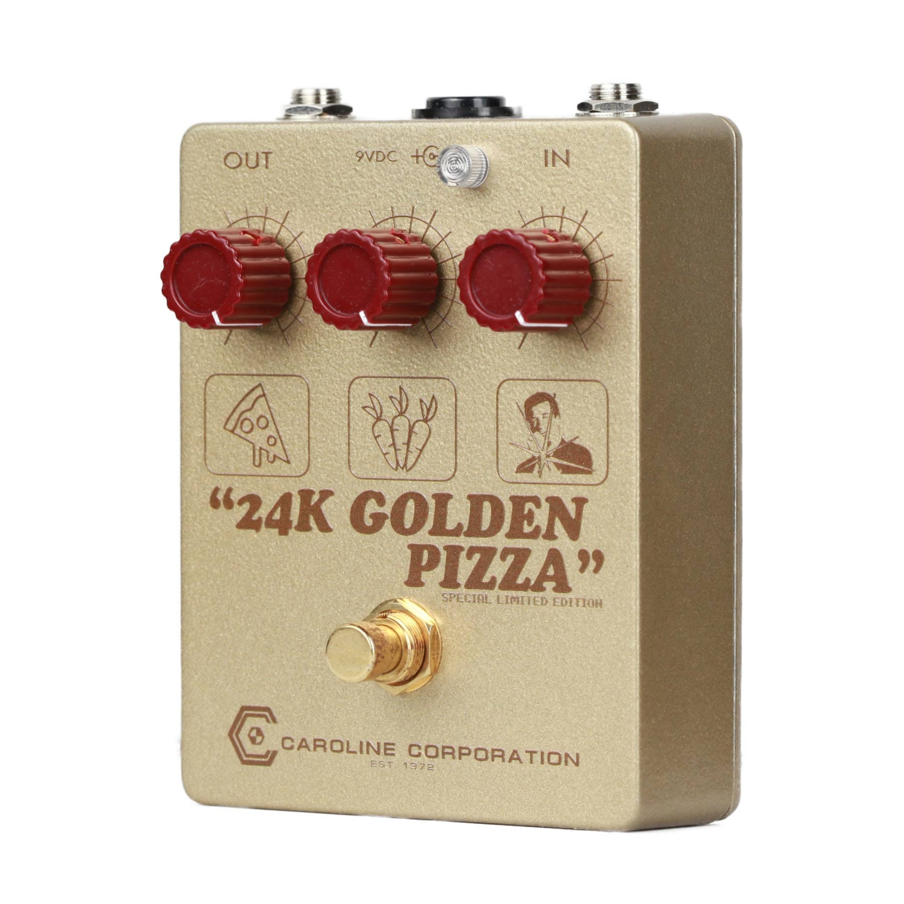 Caroline Guitar Company Fuzz pedal Caroline Guitar Company 24K Golden Pizza Fuzz LIM ED tgt11
