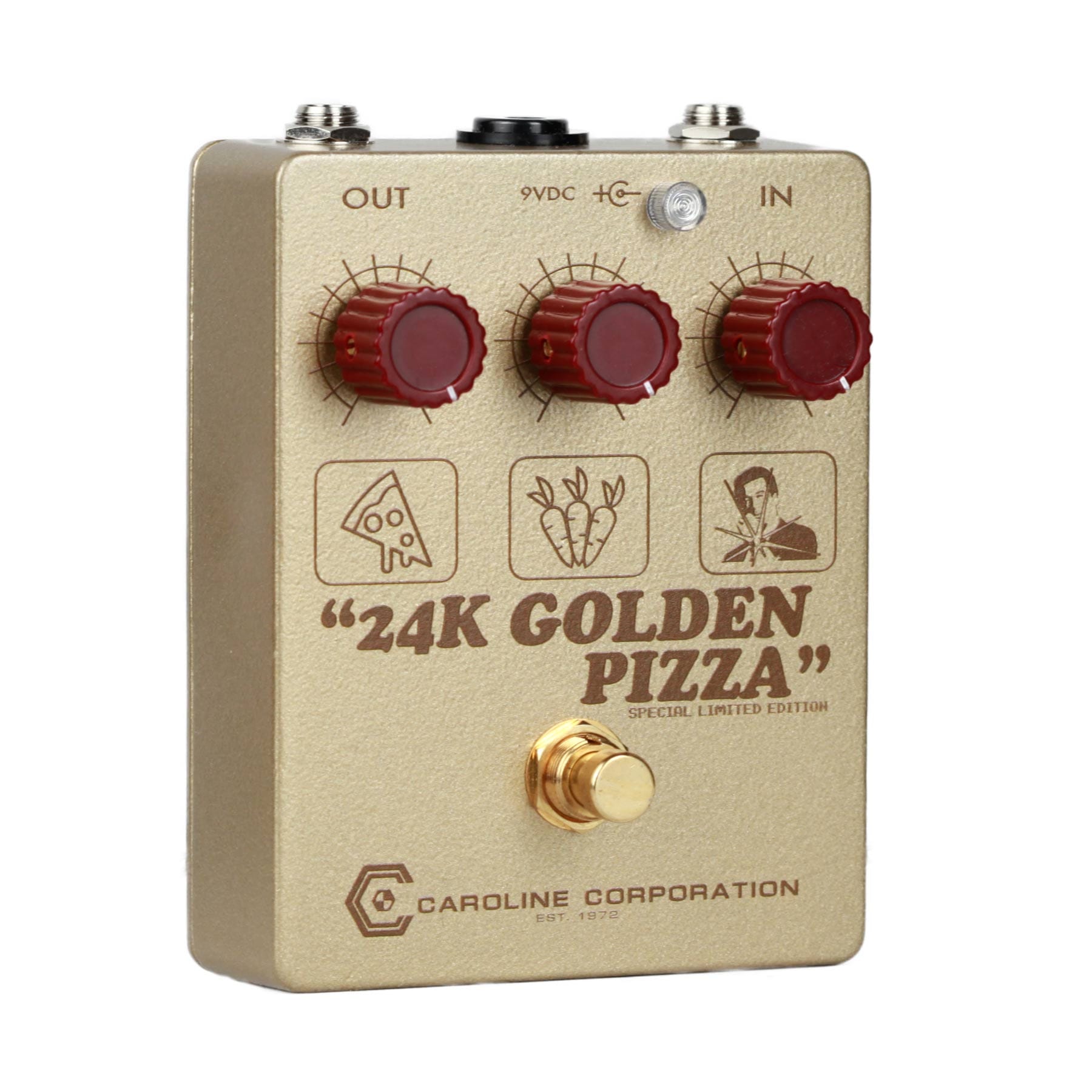 Caroline Guitar Company Fuzz pedal Caroline Guitar Company 24K Golden Pizza Fuzz LIM ED tgt11