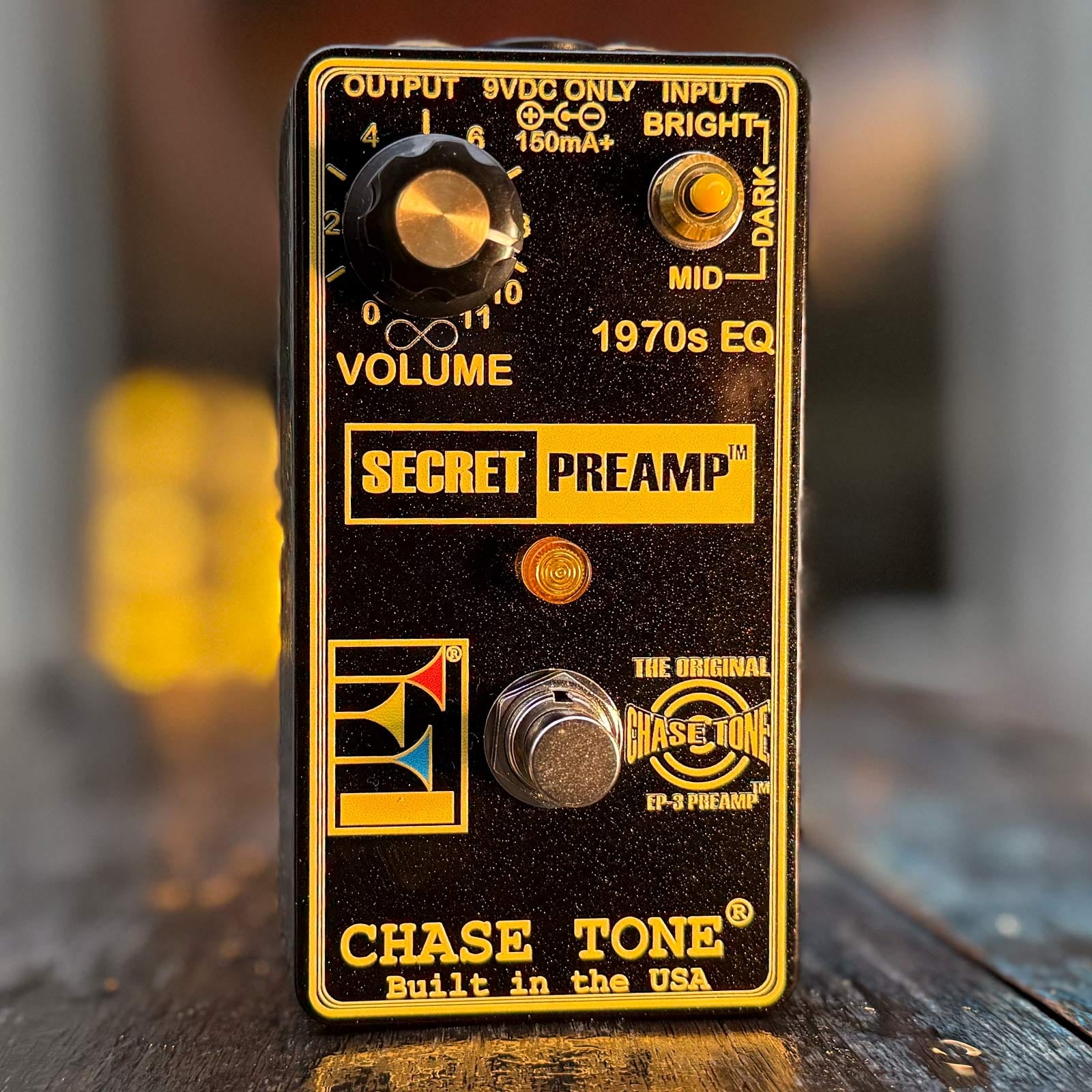 Chase Tone Boost pedal Chase Tone Secret Preamp 1970s Black Go To 11 tgt11