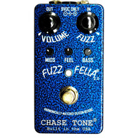 Chase Tone Pedaler Chase Tone Fuzz Fella 2.0 BC108C Translucent Ocean Blue tgt11