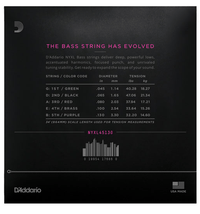 D'addario Strängar DADDARIO NYXL45130 Elbas NYXL Nickel Wound 045-130 (5-str) Custom Light tgt11