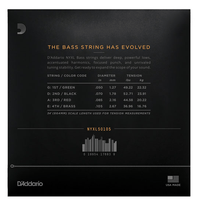 D'addario Strängar DADDARIO NYXL50105 Elbas NYXL Nickel Wound 050-105 Medium tgt11