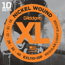 DADDARIO EXL110 Electric Guitar Nickel Wound Propack 010 -046 (10-pack)