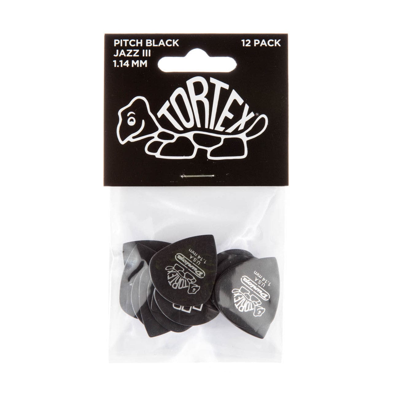 Dunlop Stränginstrument Dunlop Tortex Pitch Black Jazz III 1.14 Players Pack 12-pack tgt11