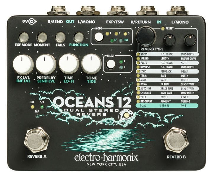 Electro Harmonix Pedaler Electro Harmonix Oceans 12 Reverb tgt11