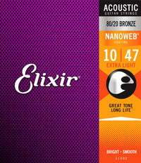 Elixir Stränginstrument Elixir Acoustic 80/20 Bronze NANOWEB | 010-047 tgt11