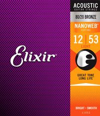 Elixir Stränginstrument Elixir Acoustic 80/20 Bronze NANOWEB | 012-053 tgt11