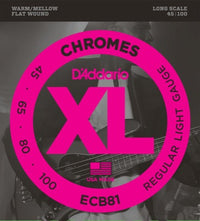 DADDARIO ECB81 Chromes Flat Wounds 45-100 Long Scale