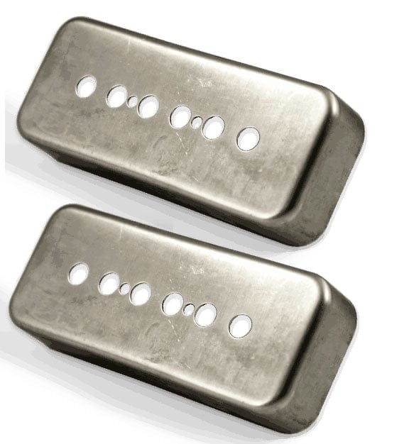 Fralin pickups Pickups Fralin P90 Hum-Cancelling Soapbar Set Raw Nickel tgt11