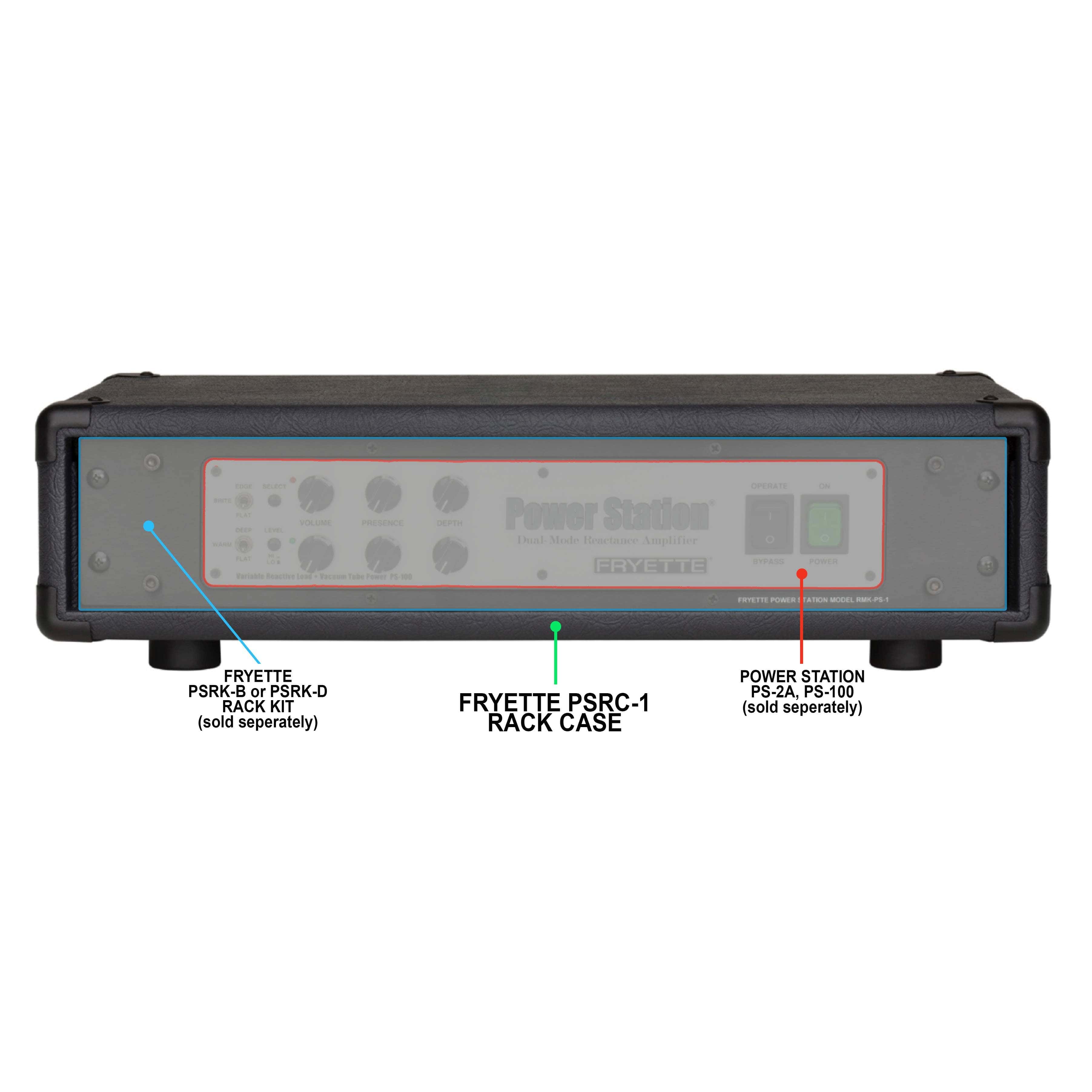 Fryette Tillbehör Fryette Amp Style 2RU Rack Case for PS-2 and PS 100 tgt11