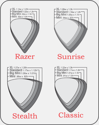 Gravity Picks Stränginstrument Gravity Picks Razer Standard 2.0 mm Master Finish w Multi-Grip Hole tgt11
