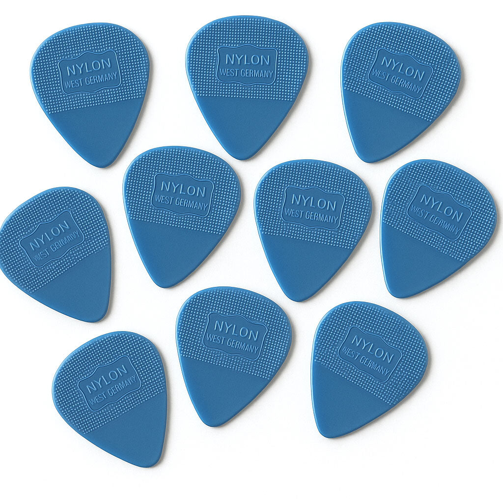 Herdim Nylon Guitar Pick U2's The Edge Favorite Blue 10-pack