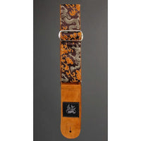 Jaykco Guitar Straps Stränginstrument Jaykco Orange and Gold Dragon on Brown tgt11