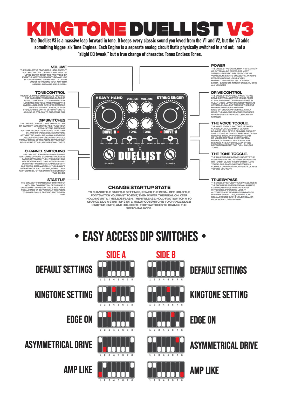 King Tone Pedaler King Tone The Duellist V3 Dual Overdrive Black tgt11