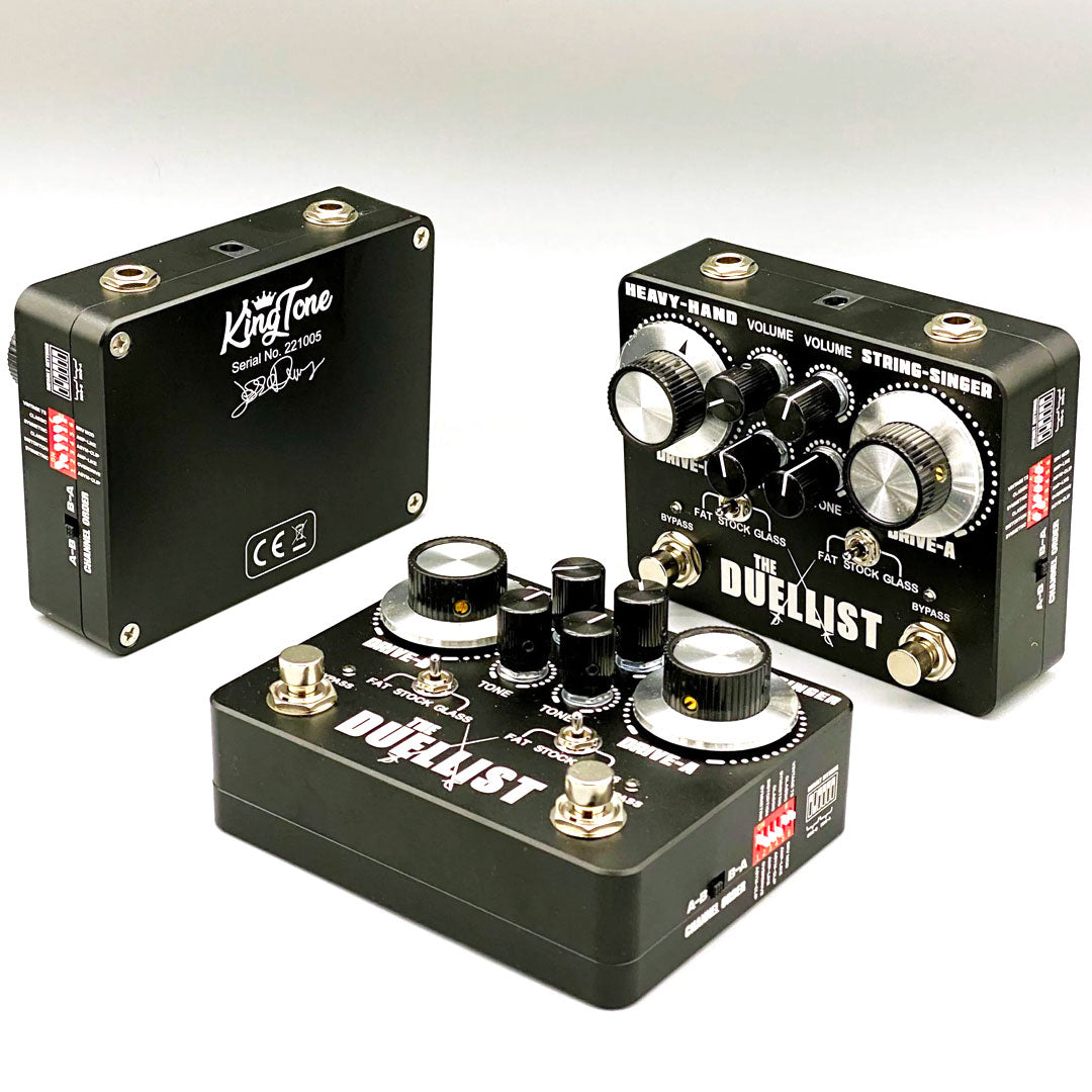 King Tone The Duellist Dual Overdrive Silver with Black Panel