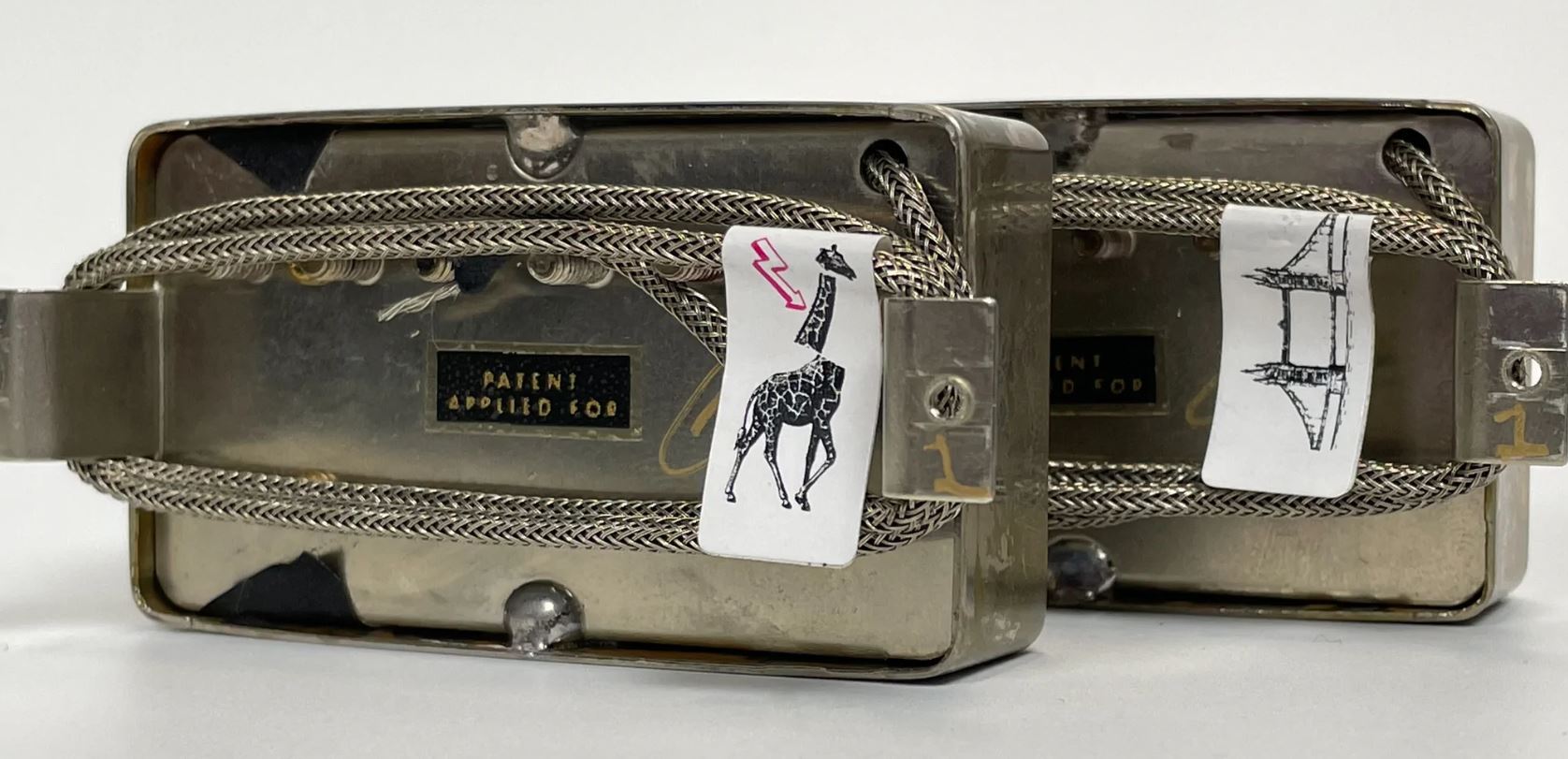 Monty*s Bethnal Green PAF Humbucker Pickup Aged Nickel Set Braided 2 Conductor