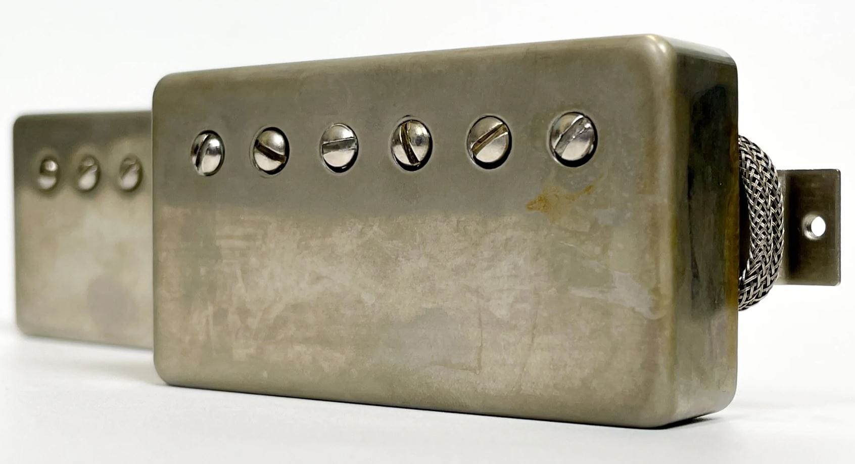 Monty's Pickups Monty*s Bethnal Green PAF Humbucker Pickup Aged Nickel Set Braided 2 Conductor tgt11