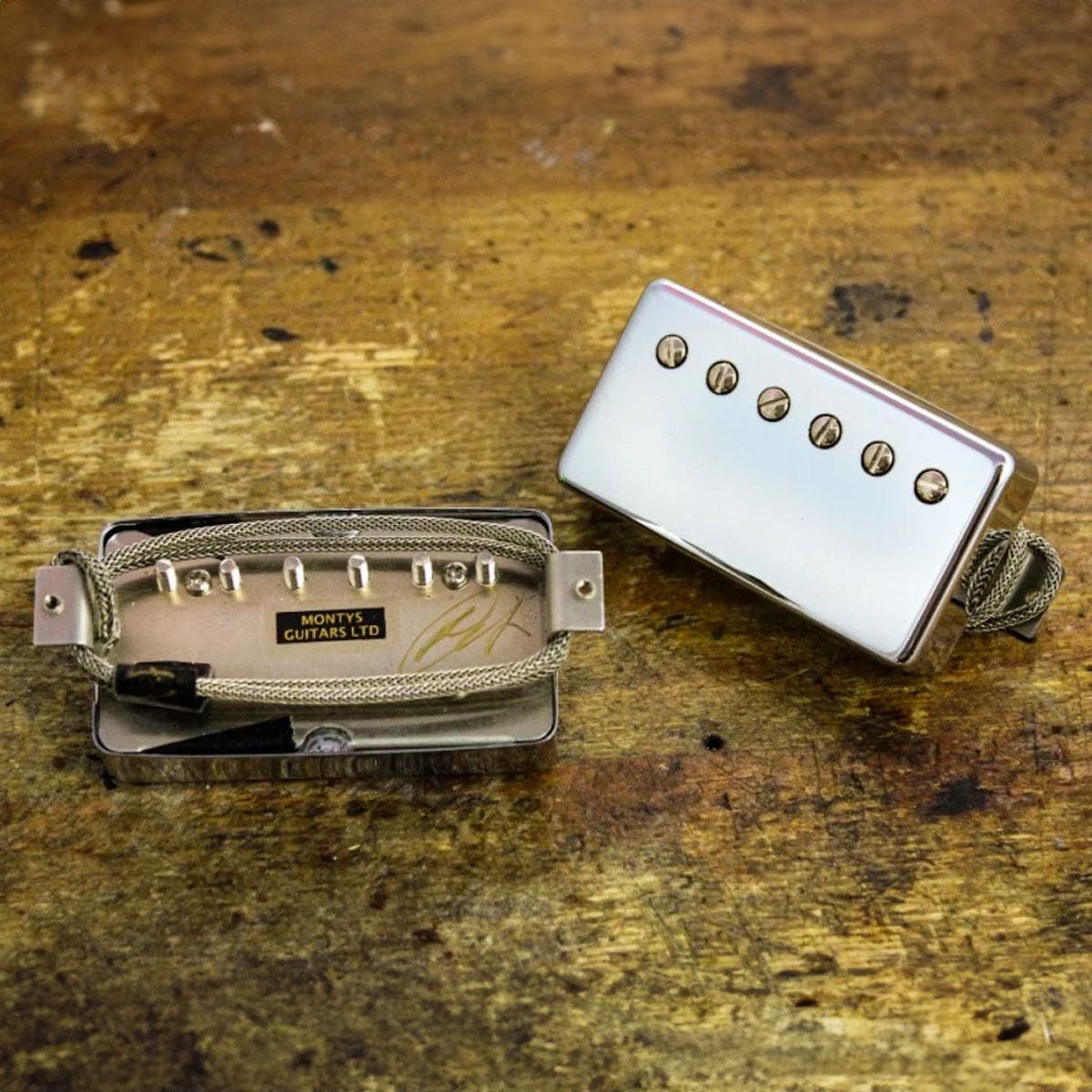 Monty's Stränginstrument Monty*s PAF Humbucker Pickup Raw Nickel Set 4 Conductor tgt11