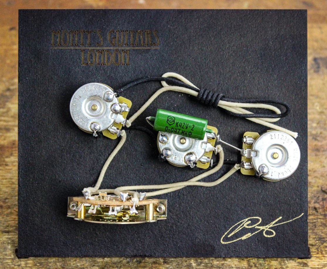 Monty's Stränginstrument Monty*s Stratocaster Wiring Loom Righty / With TBN / 5-Way W/ Bridge Tone tgt11