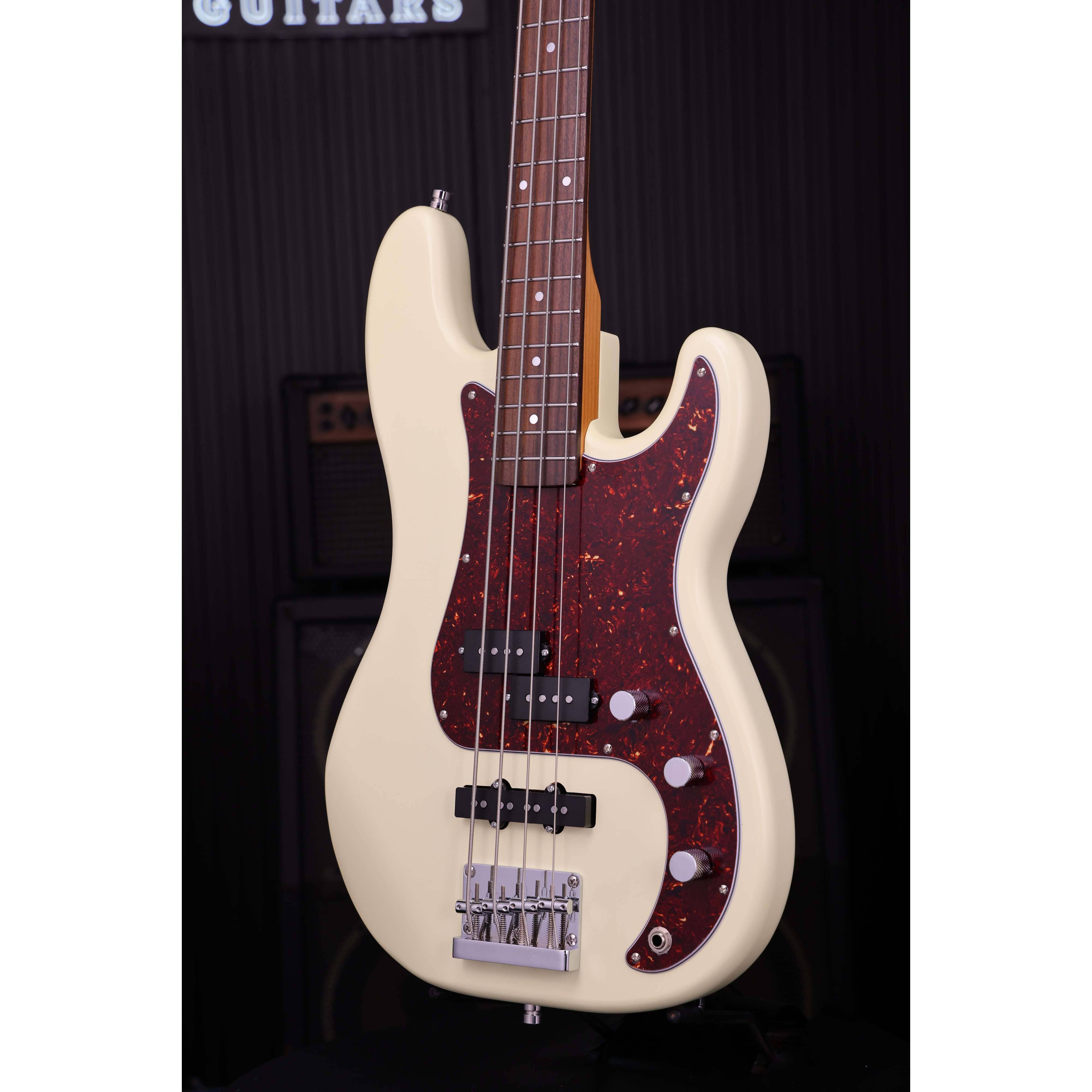 Patina Guitars Bas Patina Guitars PJB-3 Bass Olympic White tgt11