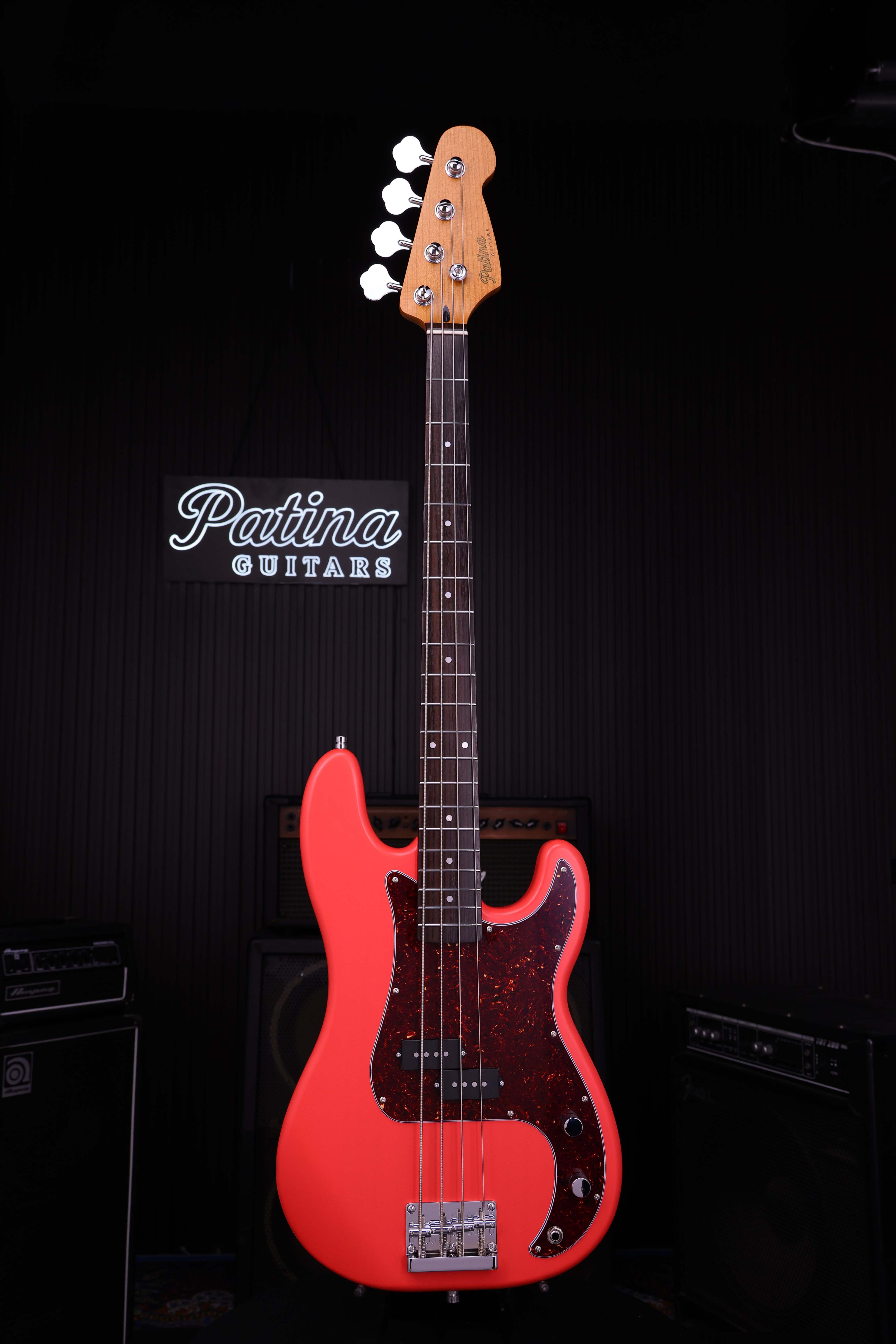 Patina Guitars Bas Patina Guitars PPB-3 Bass Fiesta Red tgt11