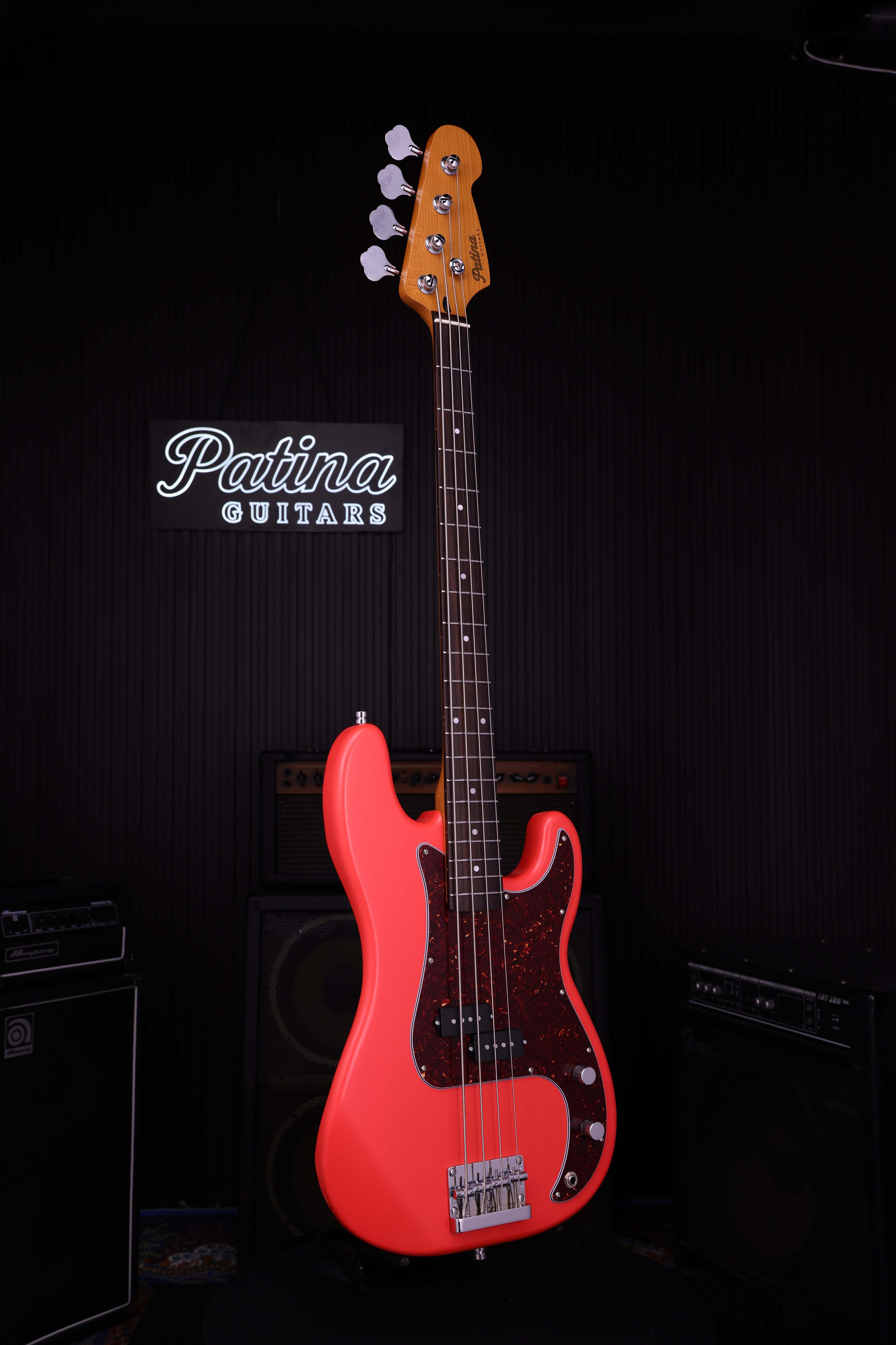 Patina Guitars Bas Patina Guitars PPB-3 Bass Fiesta Red tgt11