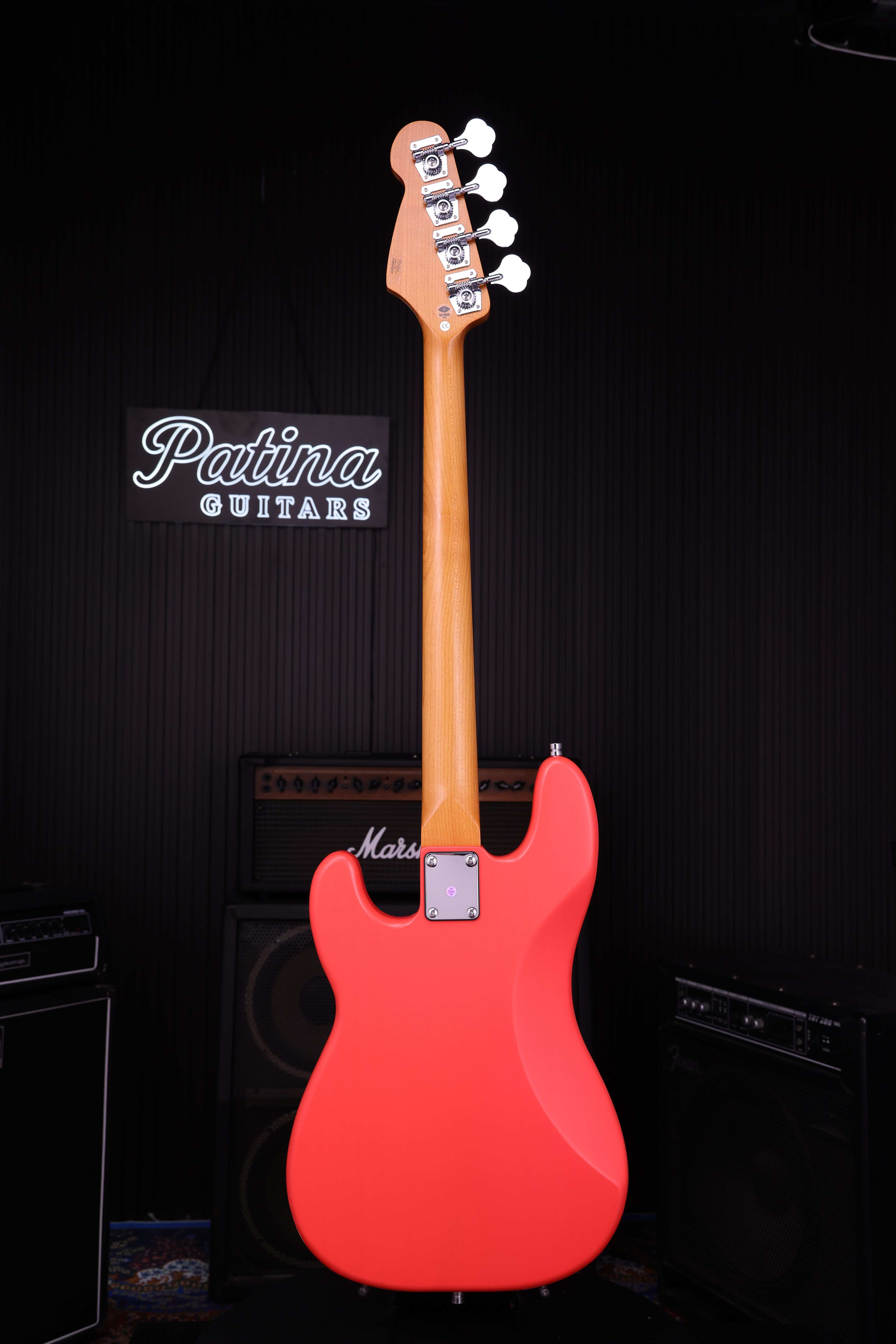 Patina Guitars Bas Patina Guitars PPB-3 Bass Fiesta Red tgt11