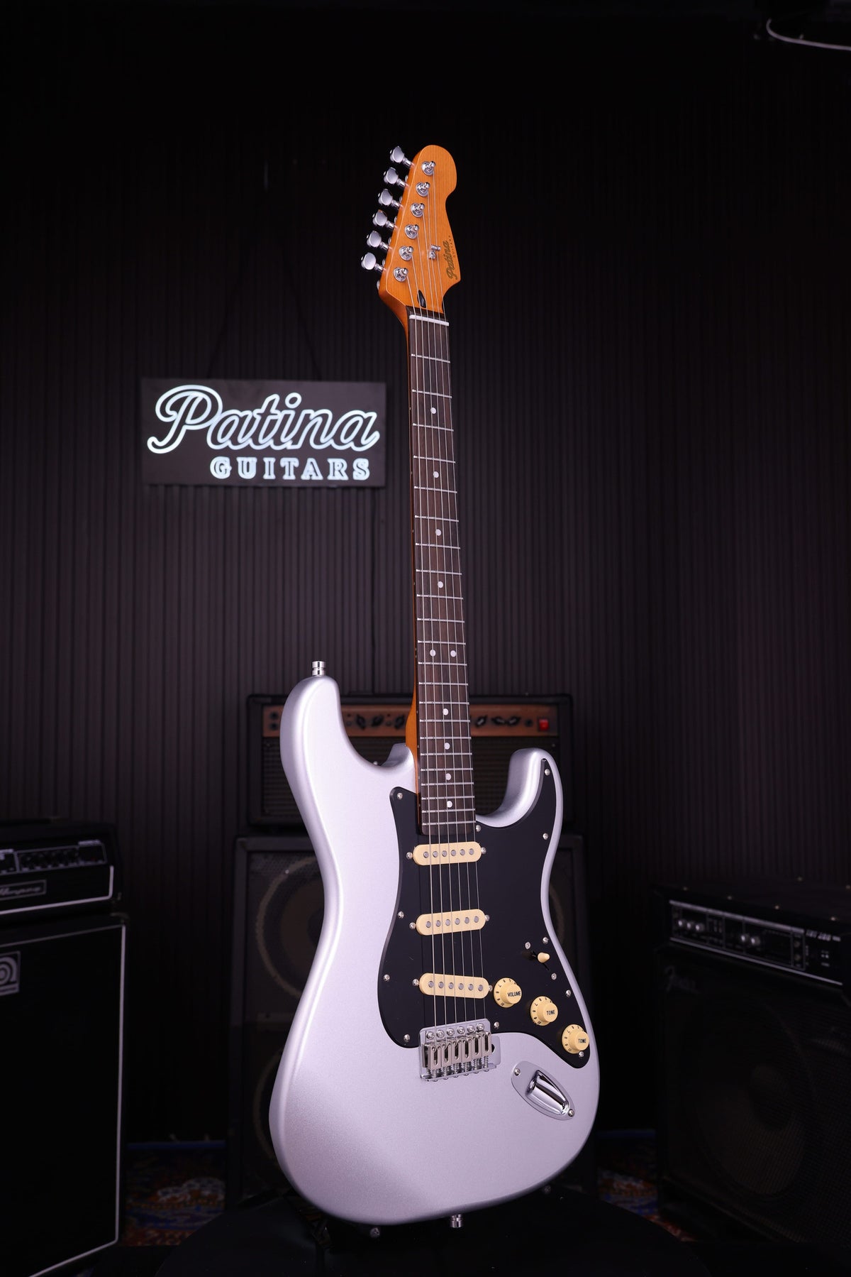 Patina Guitars Elgitarr Patina Guitars PS-3 Silver Metallic tgt11