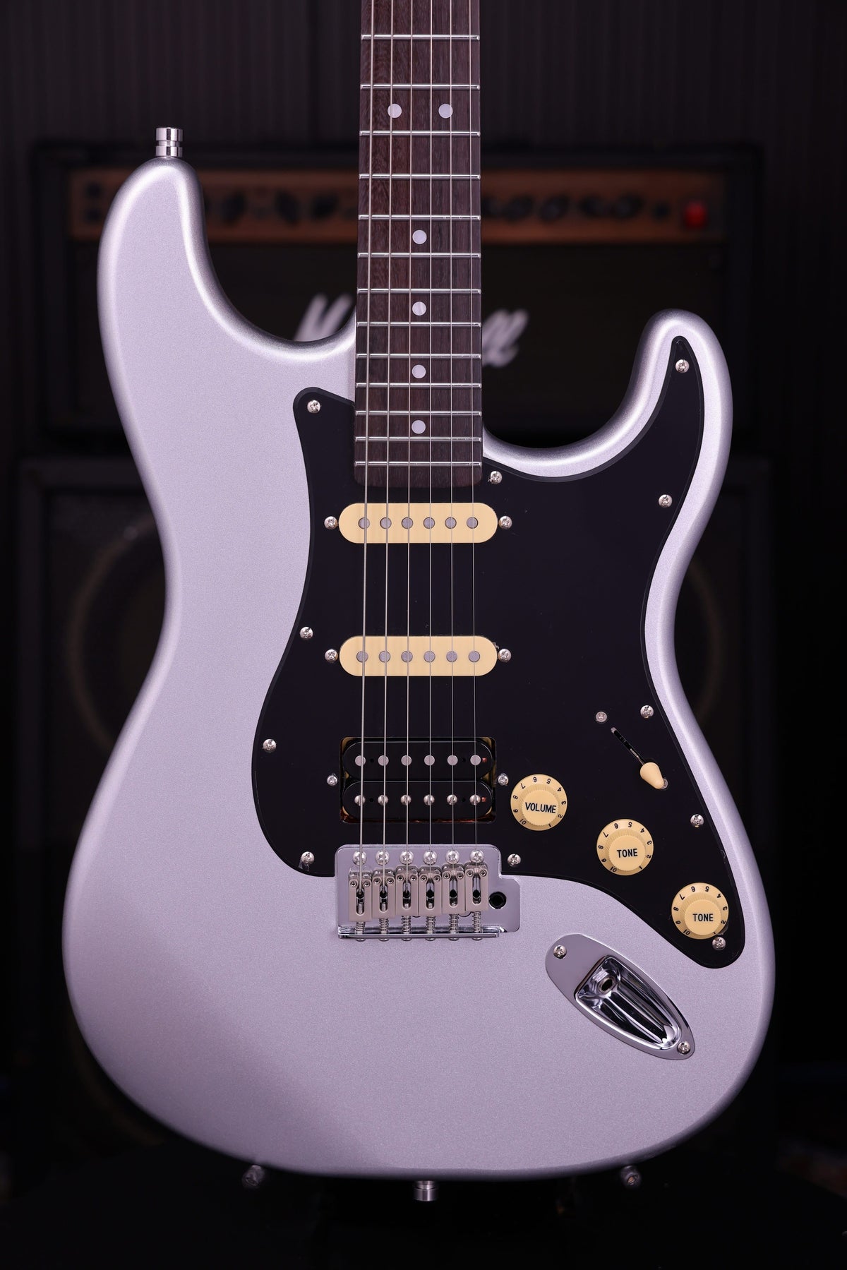 Patina Guitars Elgitarr Patina Guitars PS-4 Silver Metallic tgt11